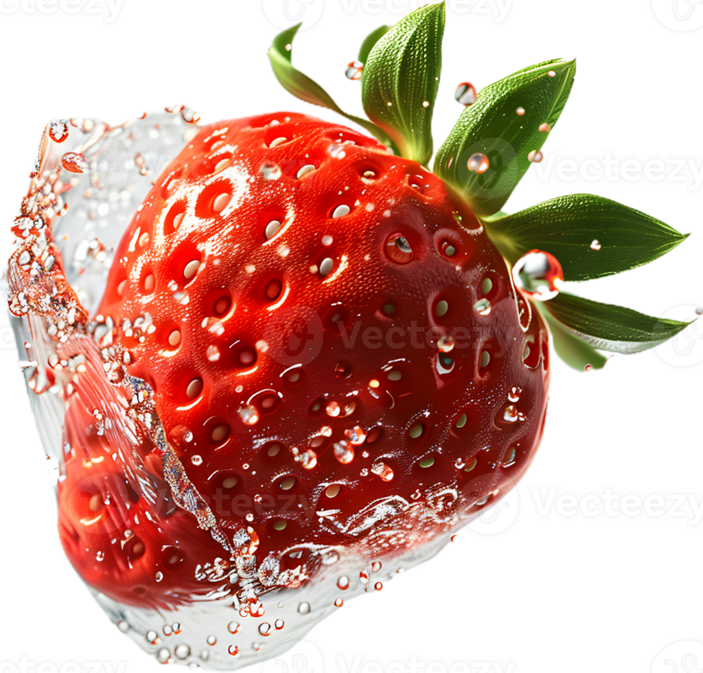 a strawberry is shown on a transparent background png