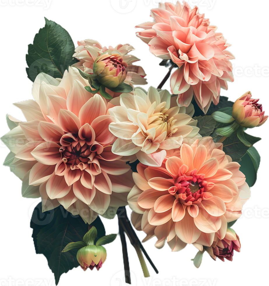 dahlia flowers transparent background png