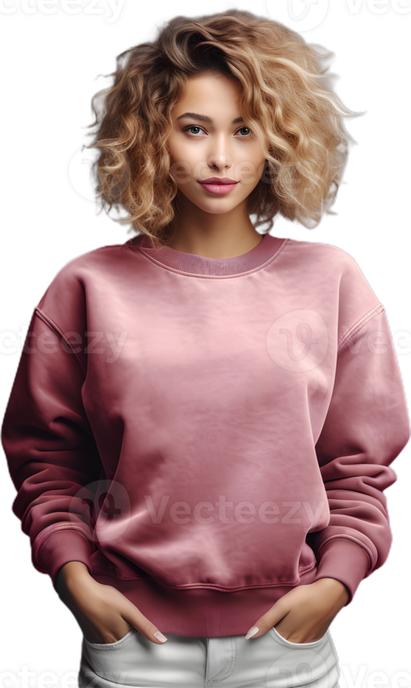 woman in sweater transparent background png
