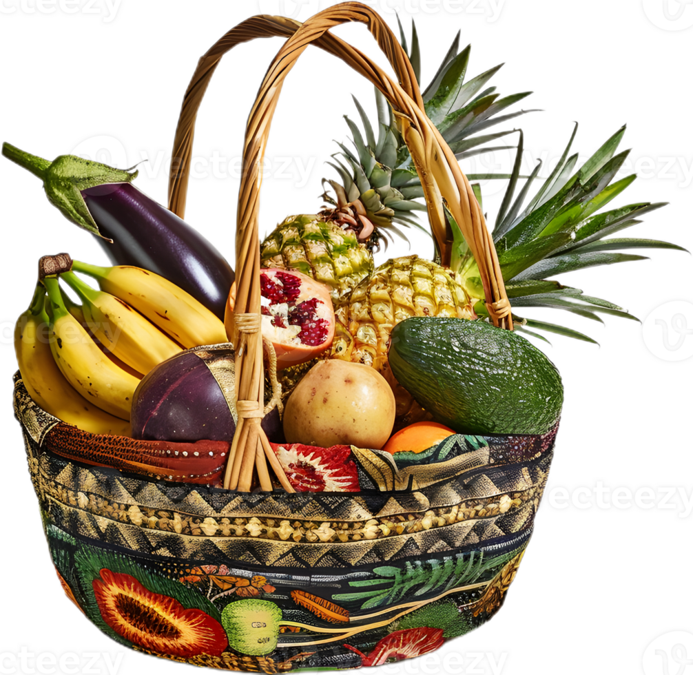 fruit basket transparent background png