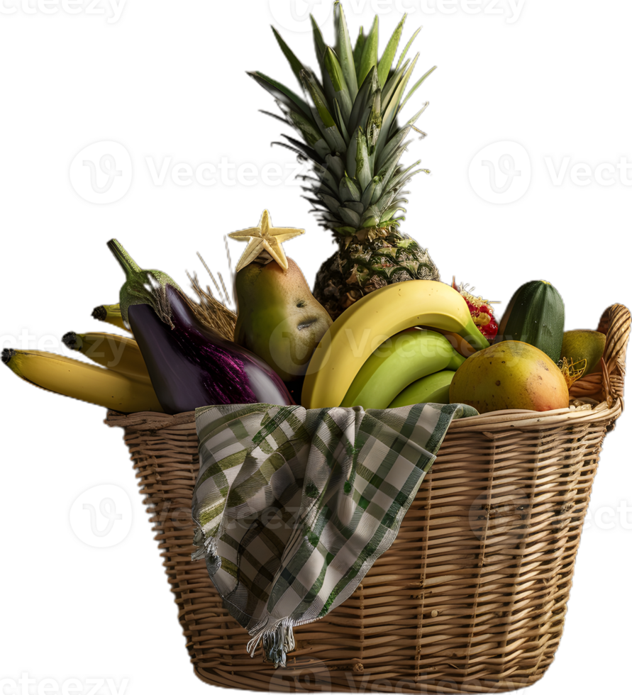 fruit basket transparent background png