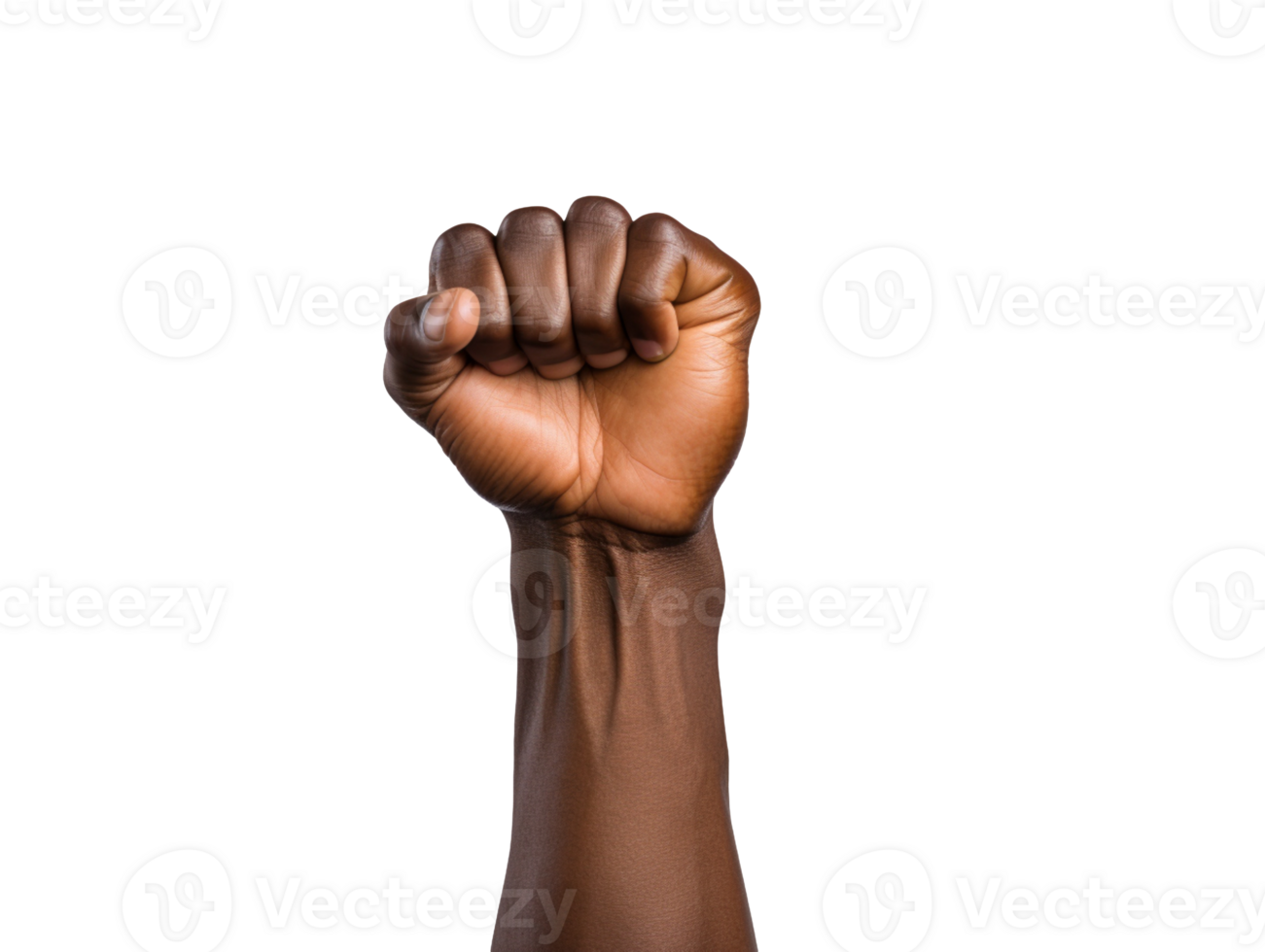 African American male hand fist isolated on transparent background png
