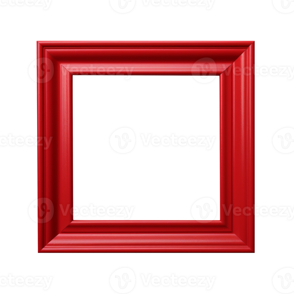 A decorative red frame isolated on transparent background png