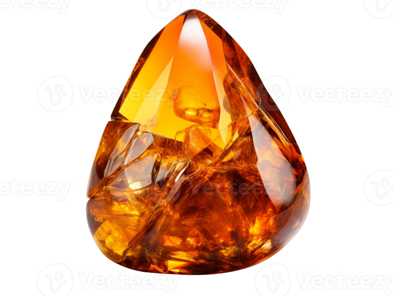 Amber gem stone isolated on transparent background png