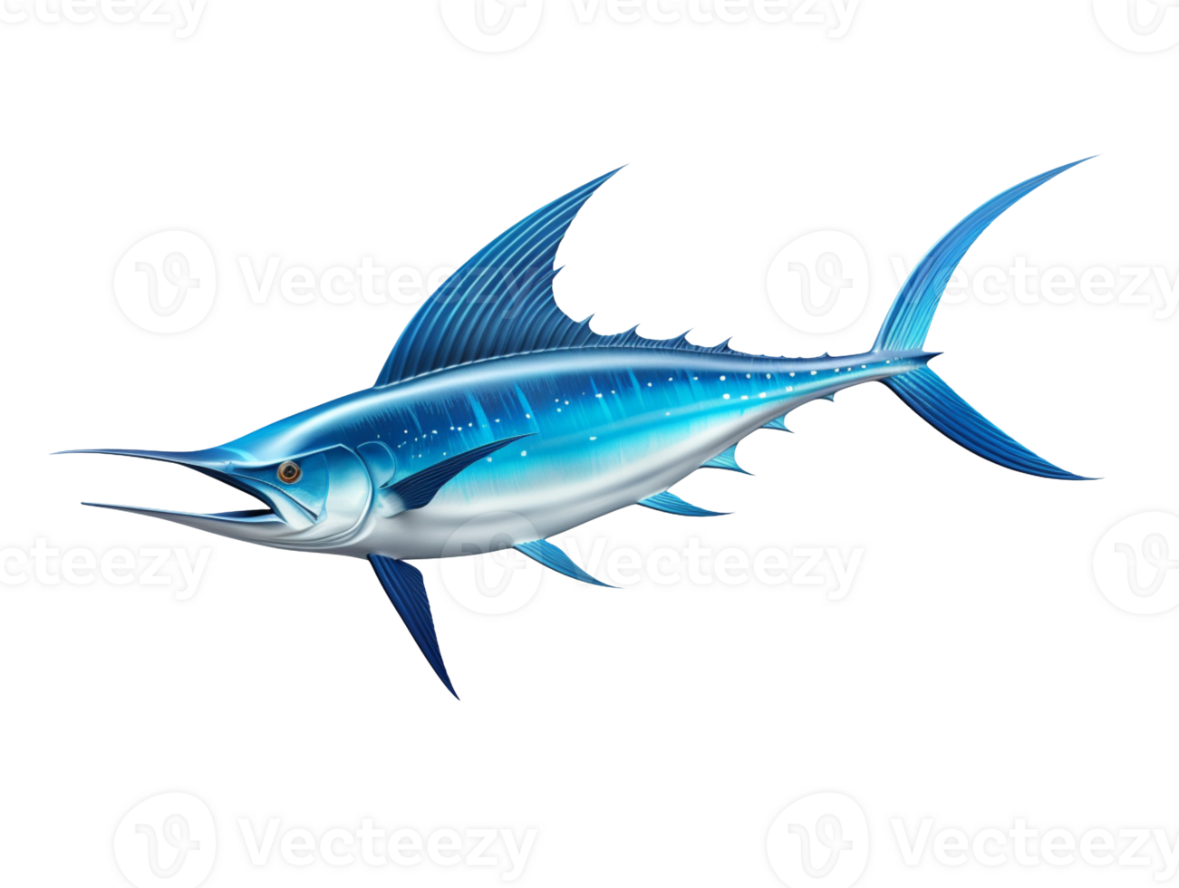 Blue marlin fish isolated on transparent background png