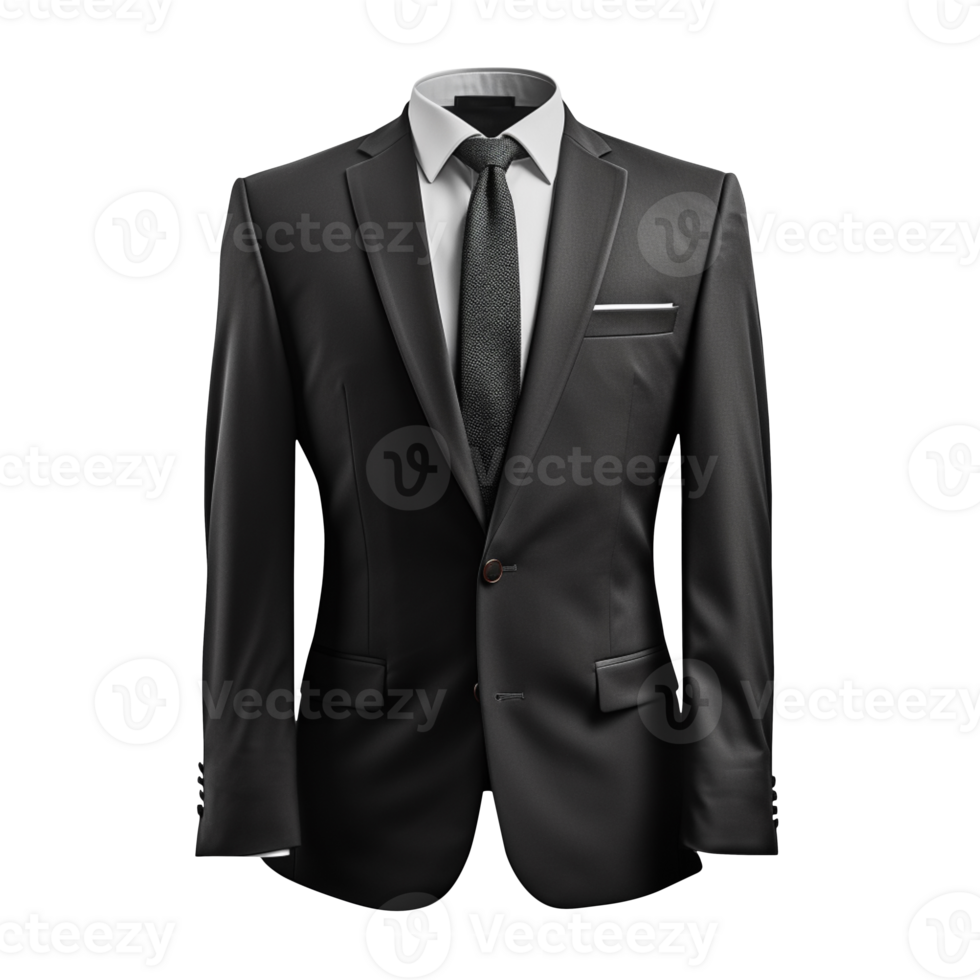 Black Suit Jacket for men isolated on transparent background png