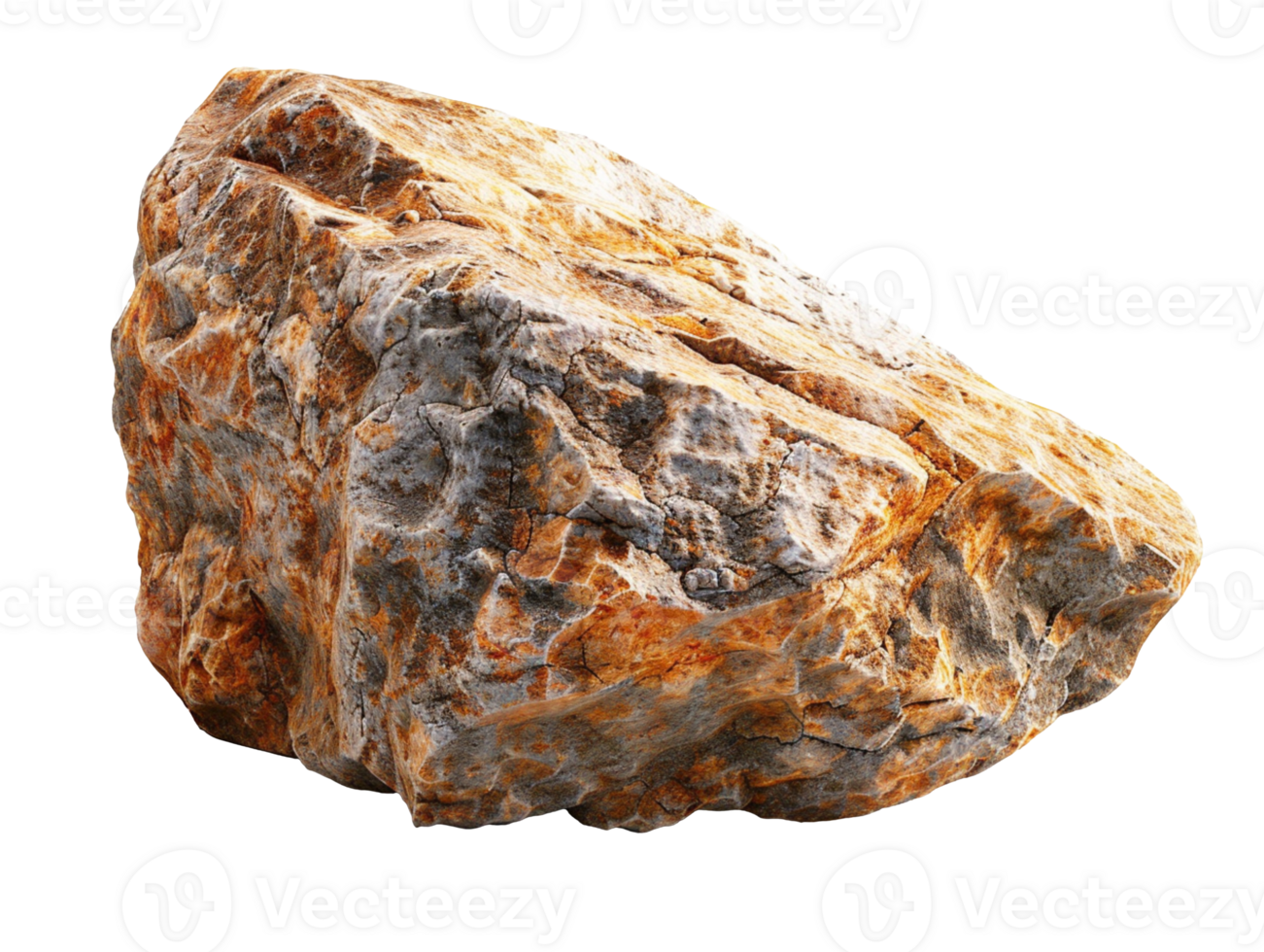 Big rock stone isolated on transparent background png