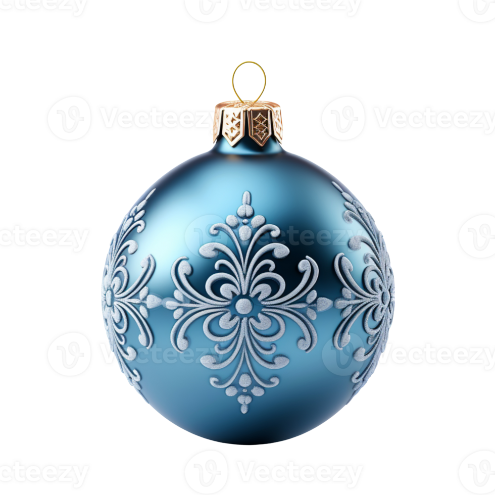 Blue christmas ball isolated on transparent background png