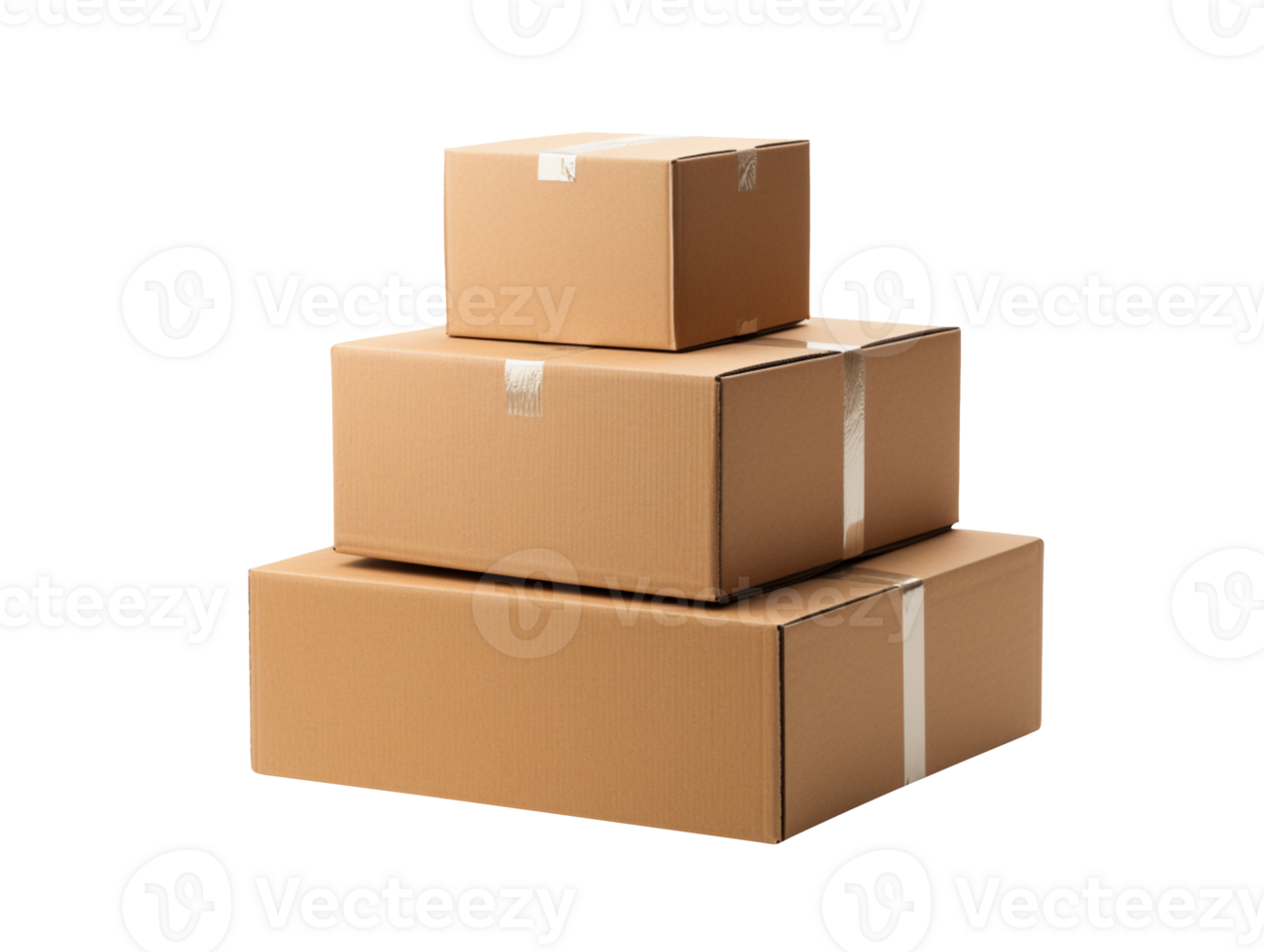 Cardboard boxes isolated on transparent background png