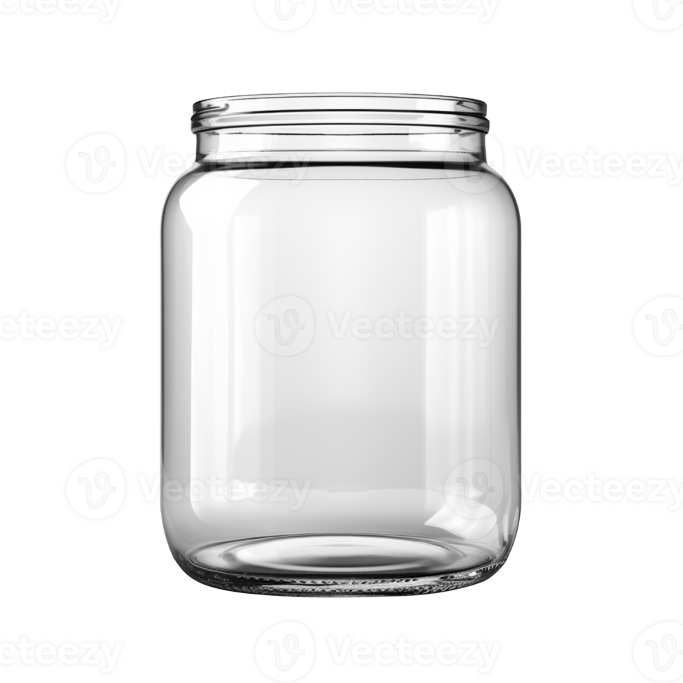 Empty glass jar isolated on transparent background png