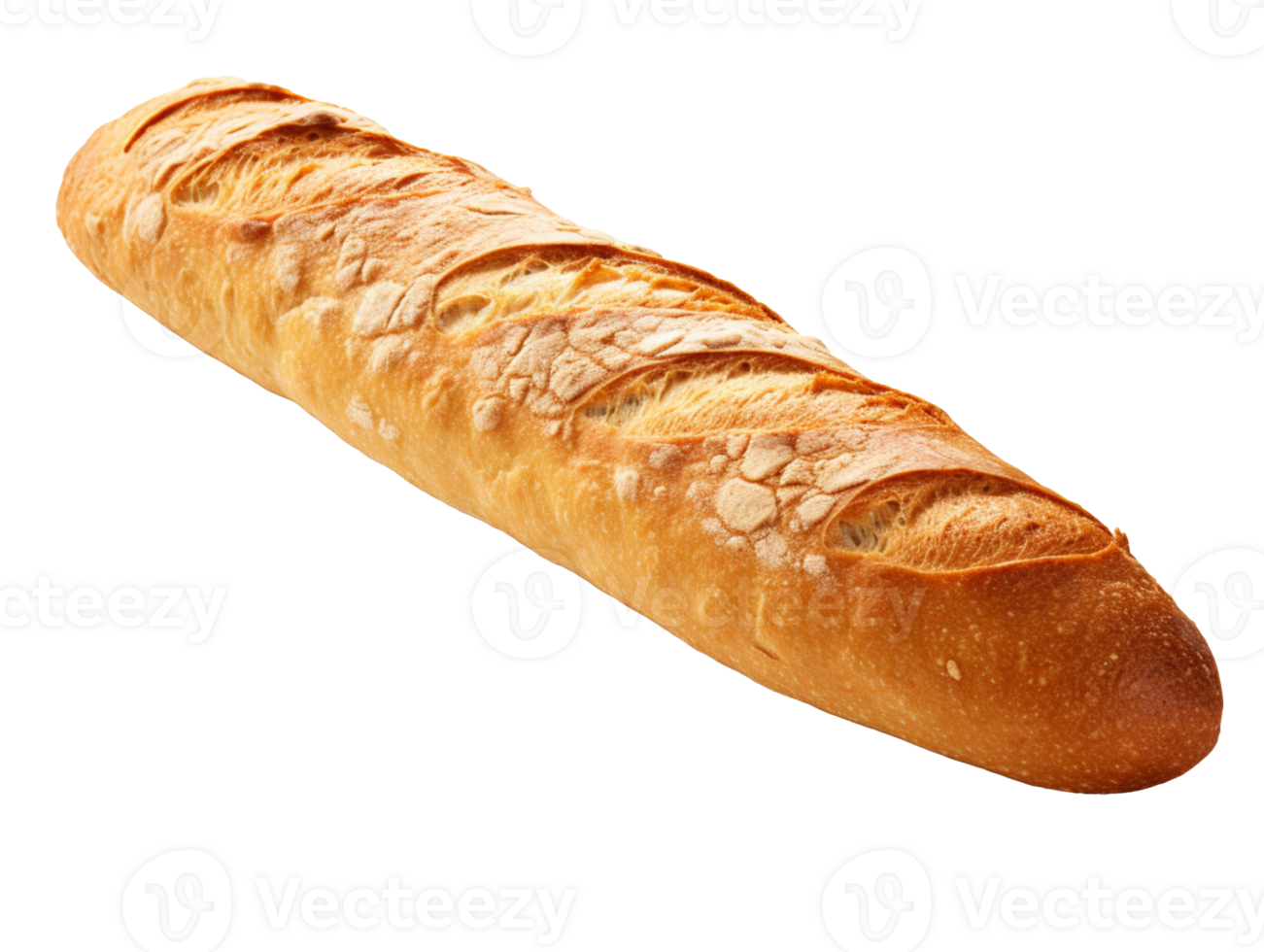 Freshly baked baguette isolated on transparent background png