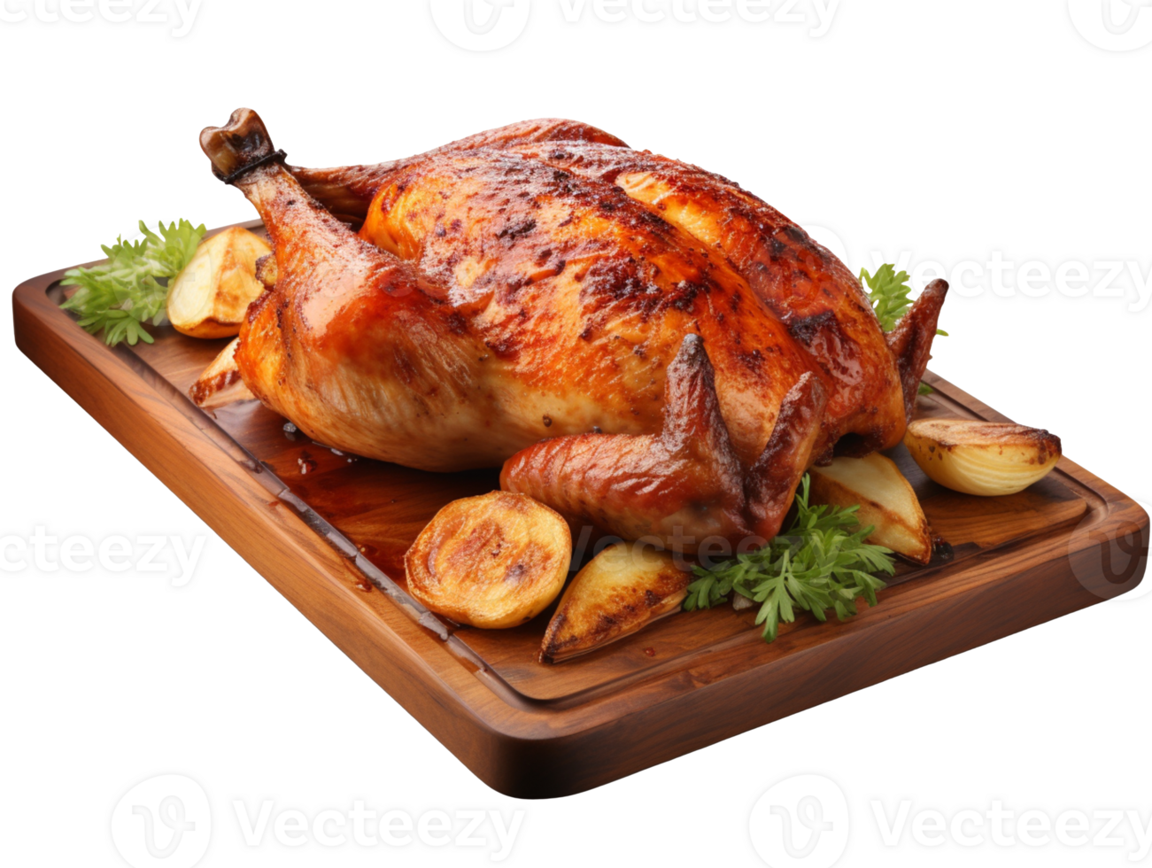 Delicious roasted whole Chicken isolated on transparent background png