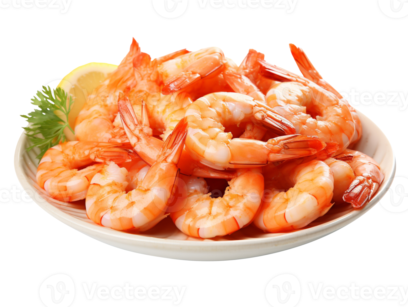Cooked shrimps isolated on transparent background png