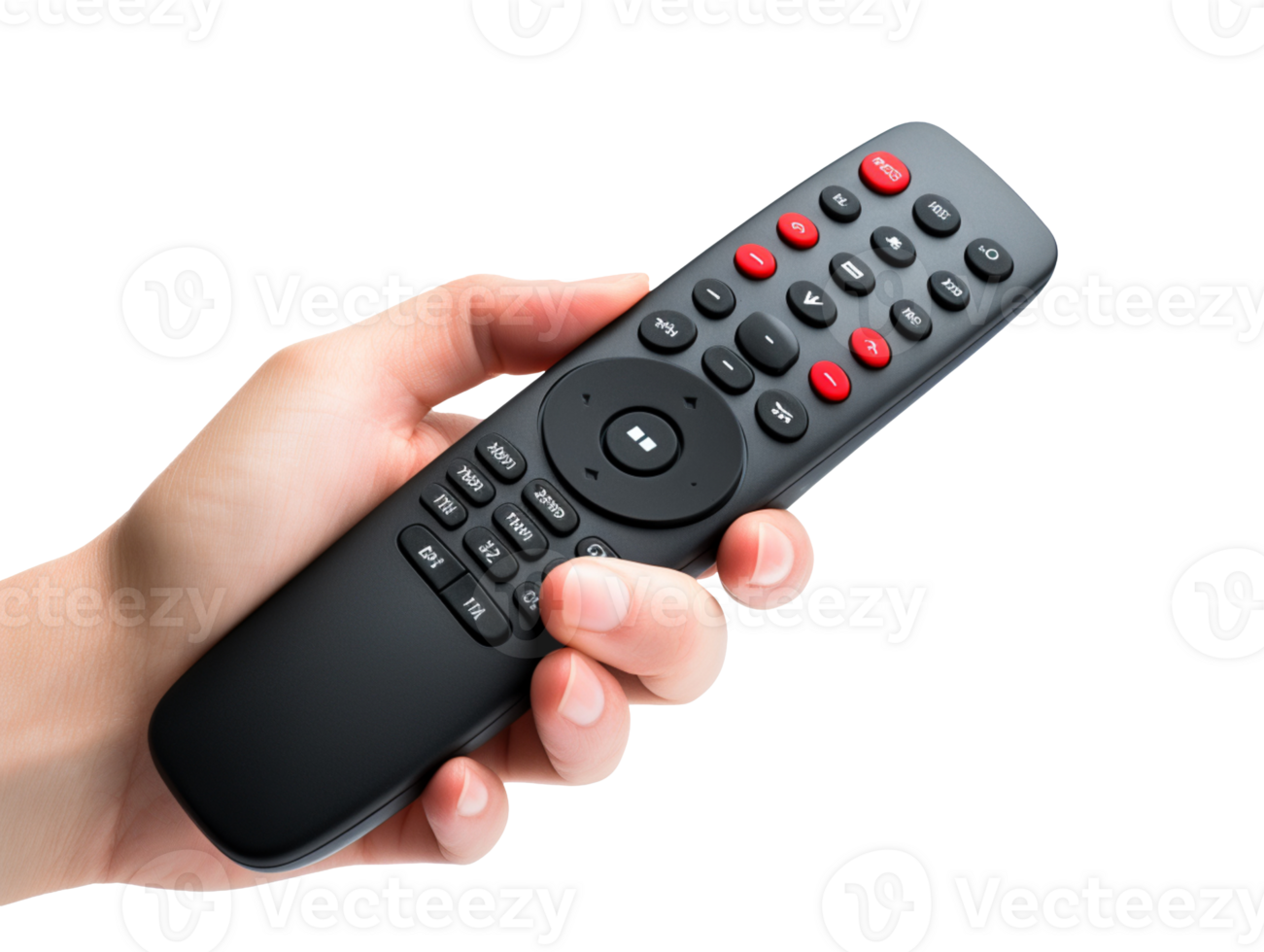 Hand hold tv remote control isolated on transparent background png