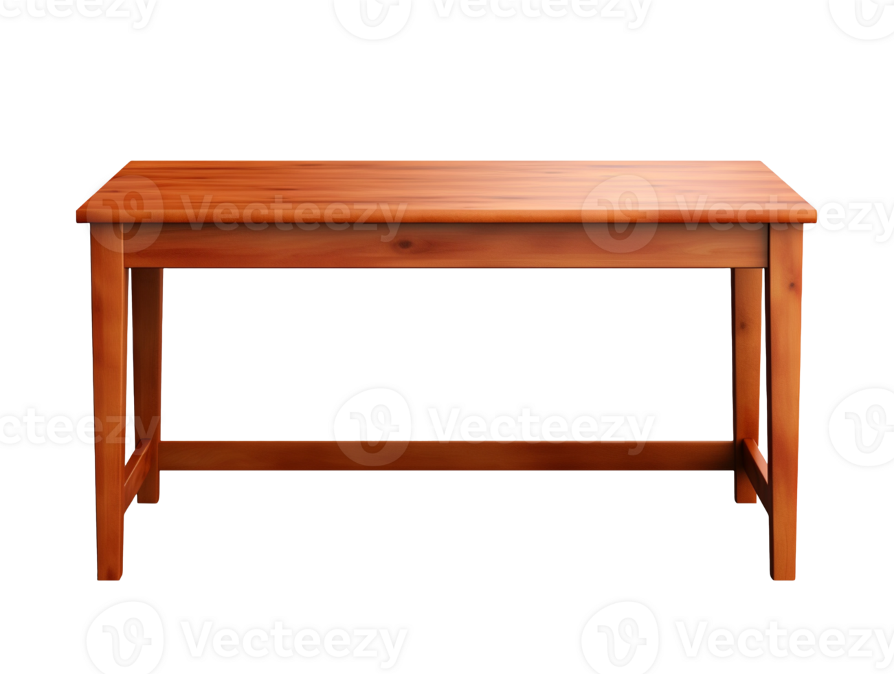 Modern wood desk isolated on transparent background png