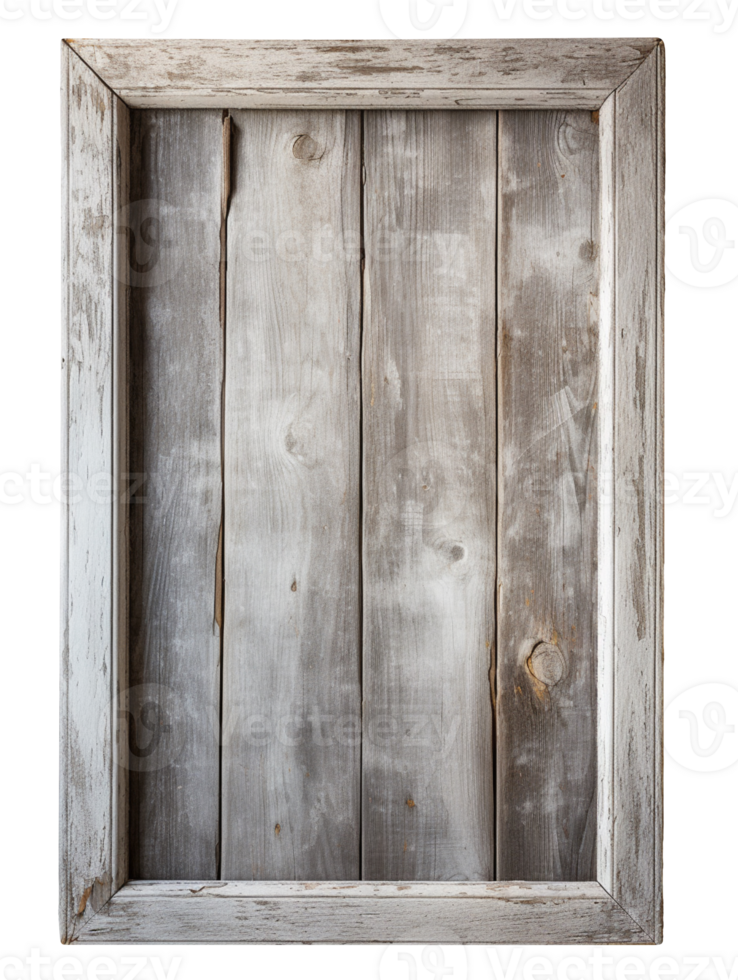 Old grunge wooden window frame isolated on transparent background png