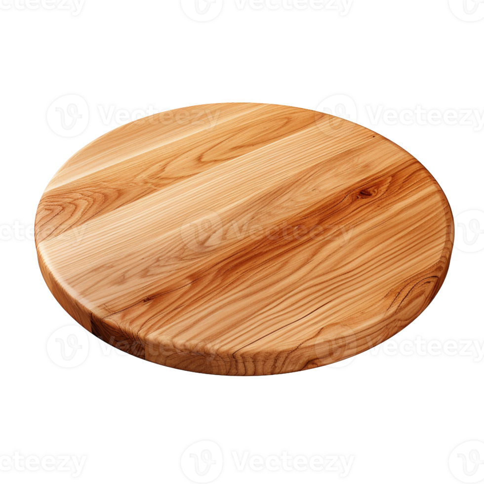 Rounded wooden board isolated on transparent background png