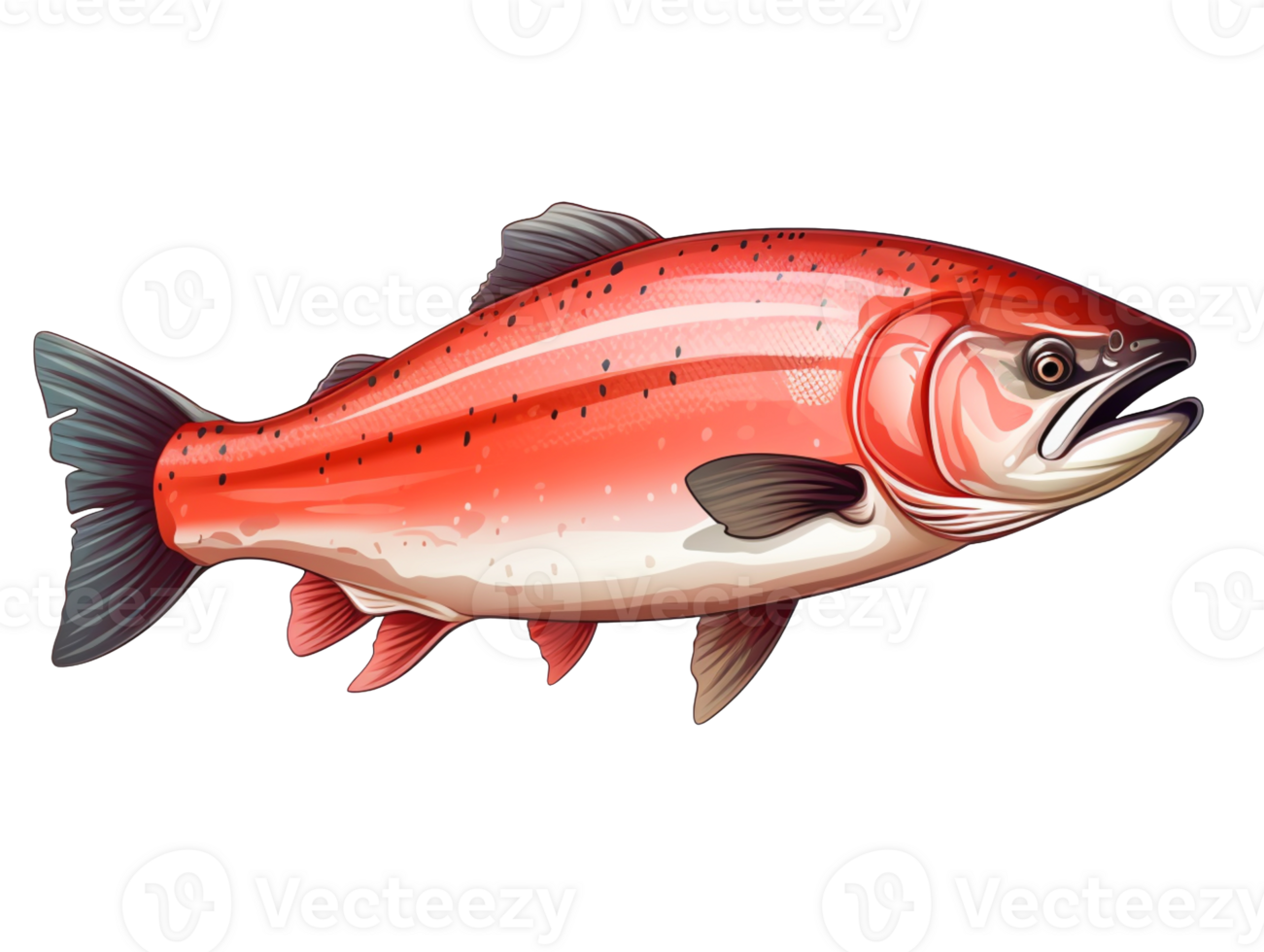 Salmon fish isolated on transparent background png