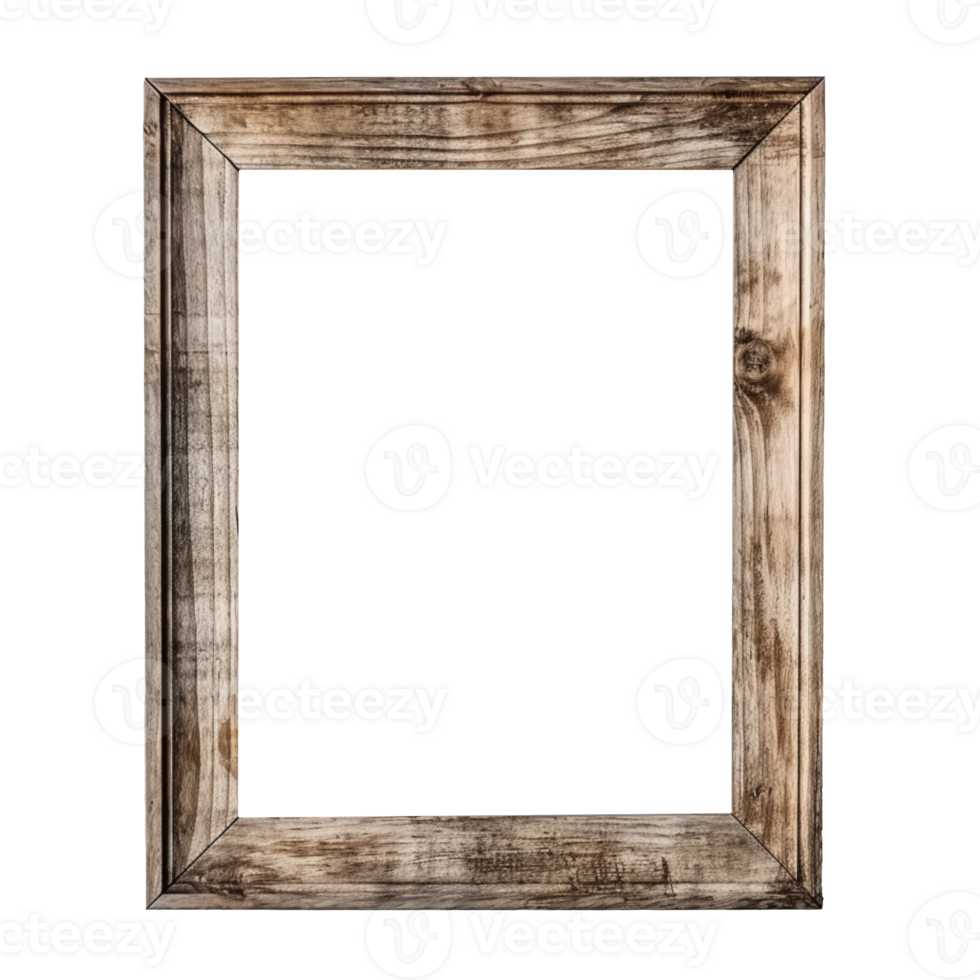 Rustic wooden frame isolated on transparent background png
