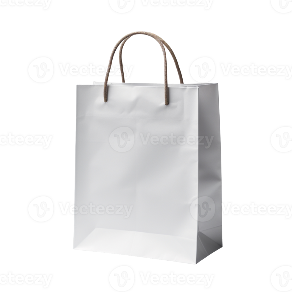 white blank paper bag package isolated on transparent background png
