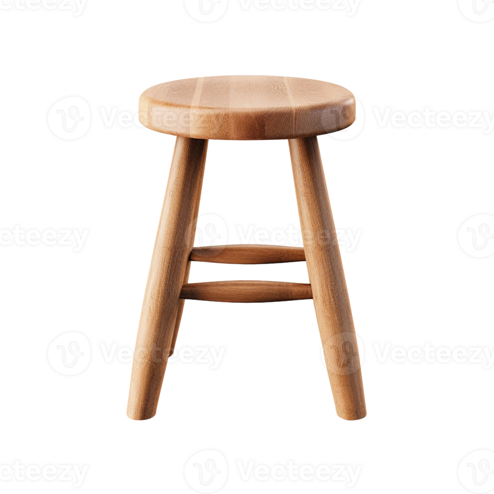Wooden stool isolated on transparent background png