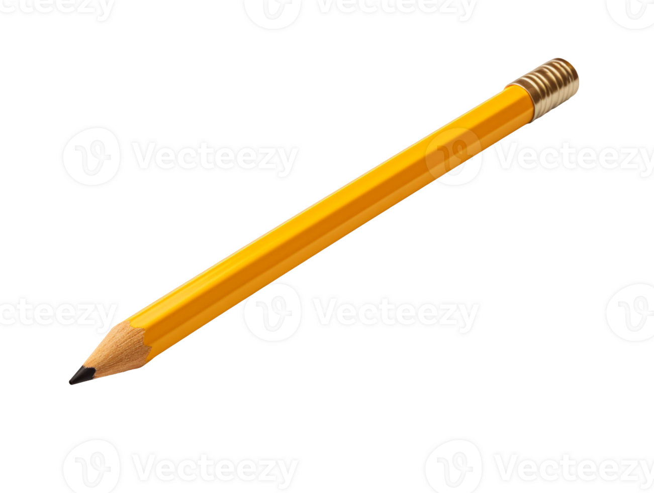 Yellow wood Pencil isolated on transparent background png