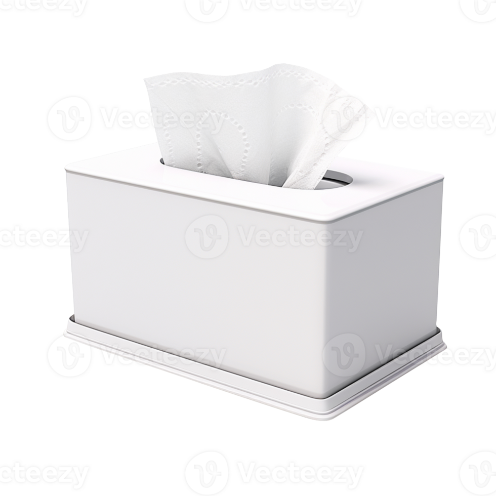 White paper tissue box isolated on transparent background png