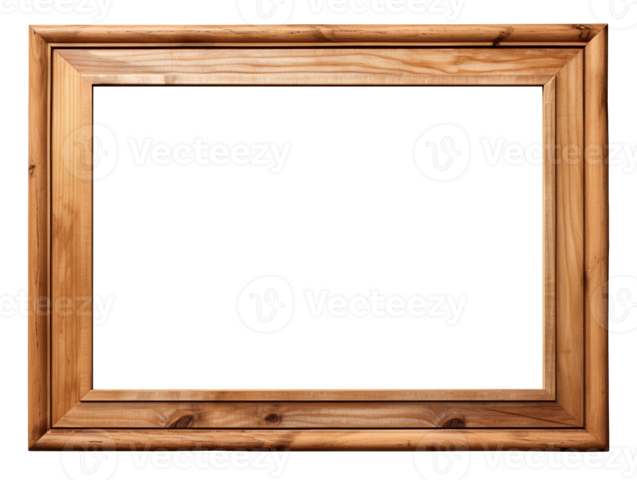 Wooden painting frame isolated on transparent background png