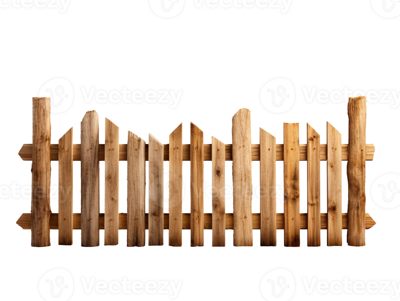 Wooden farm fence isolated on transparent background png