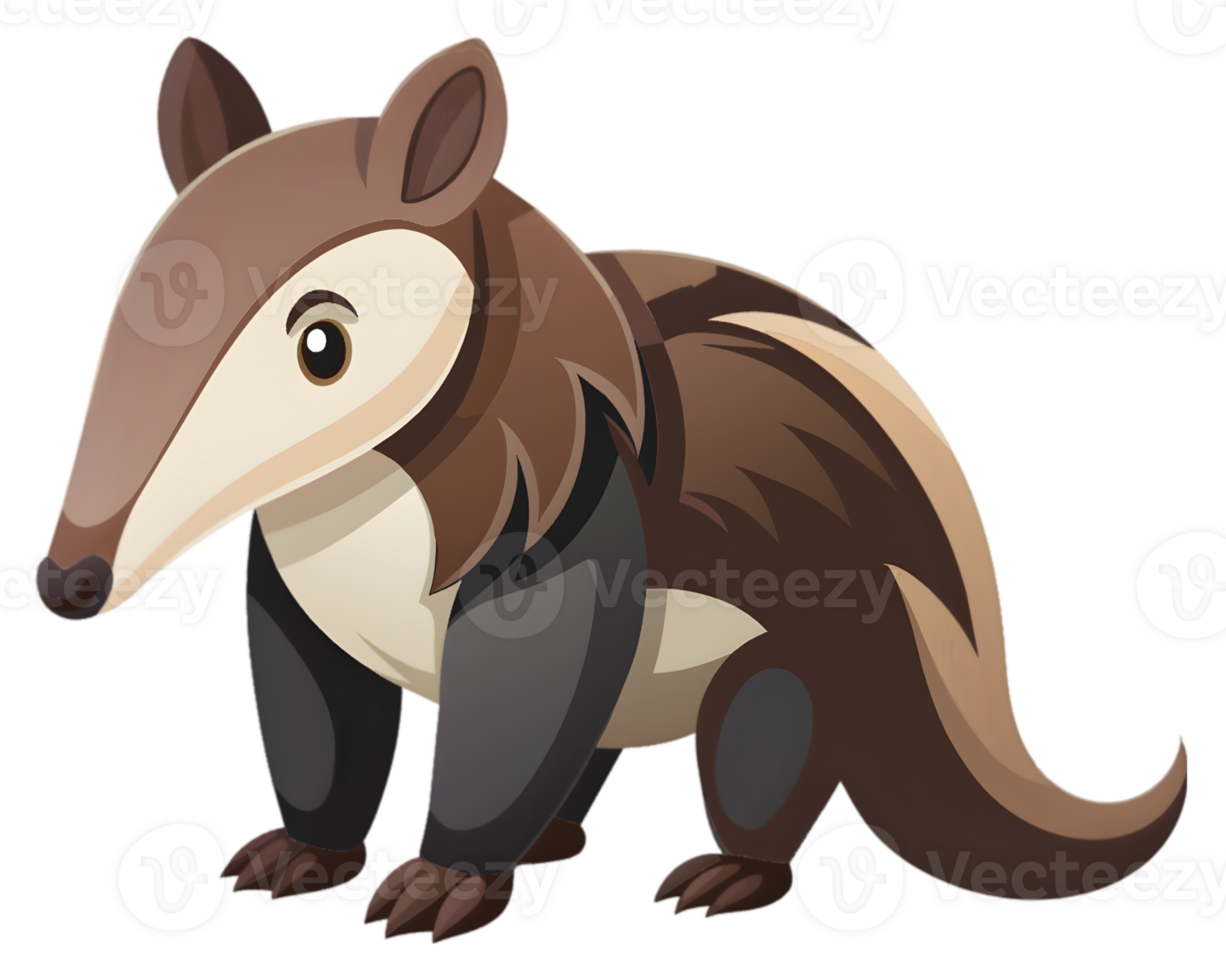 Cartoon Anteater Isolated on Transparent Background - Whimsical and Fun Animal Illustration png