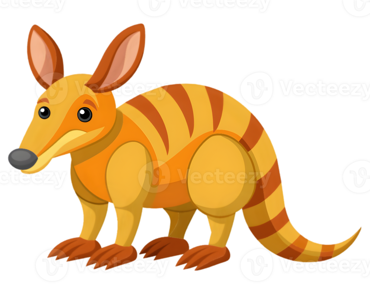 Cartoon Aardvark Isolated on Transparent Background - Detailed and Whimsical Animal Drawing png