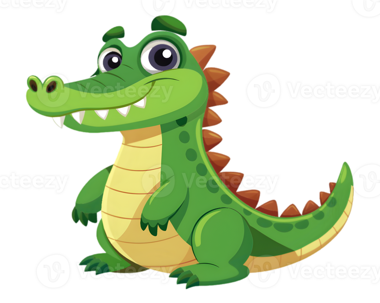 Cartoon Alligator Isolated on Transparent Background - Powerful and Detailed Reptile Drawing png