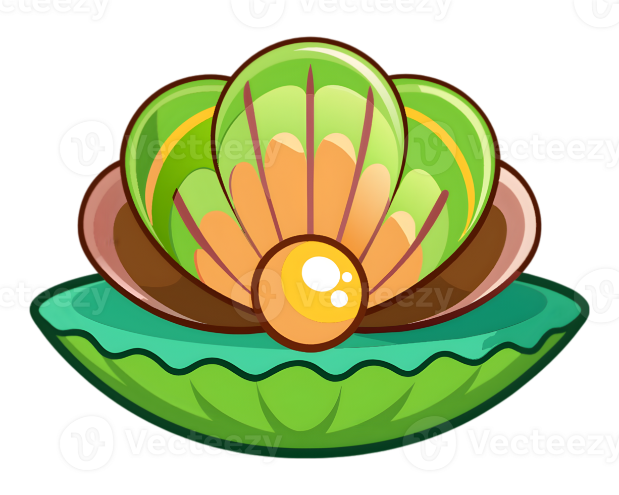 Cartoon Clam Isolated on Transparent Background - Detailed and Cute Sea Creature Drawing png