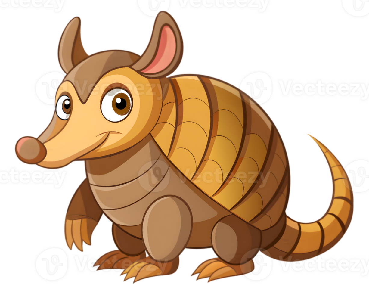 Cartoon Armadillo Isolated on Transparent Background - Unique and Fun Animal Illustration png
