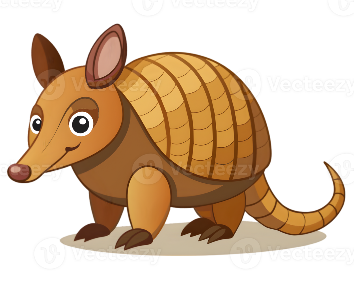 Cartoon Armadillo Isolated on Transparent Background - Fun and Unique Animal Illustration png