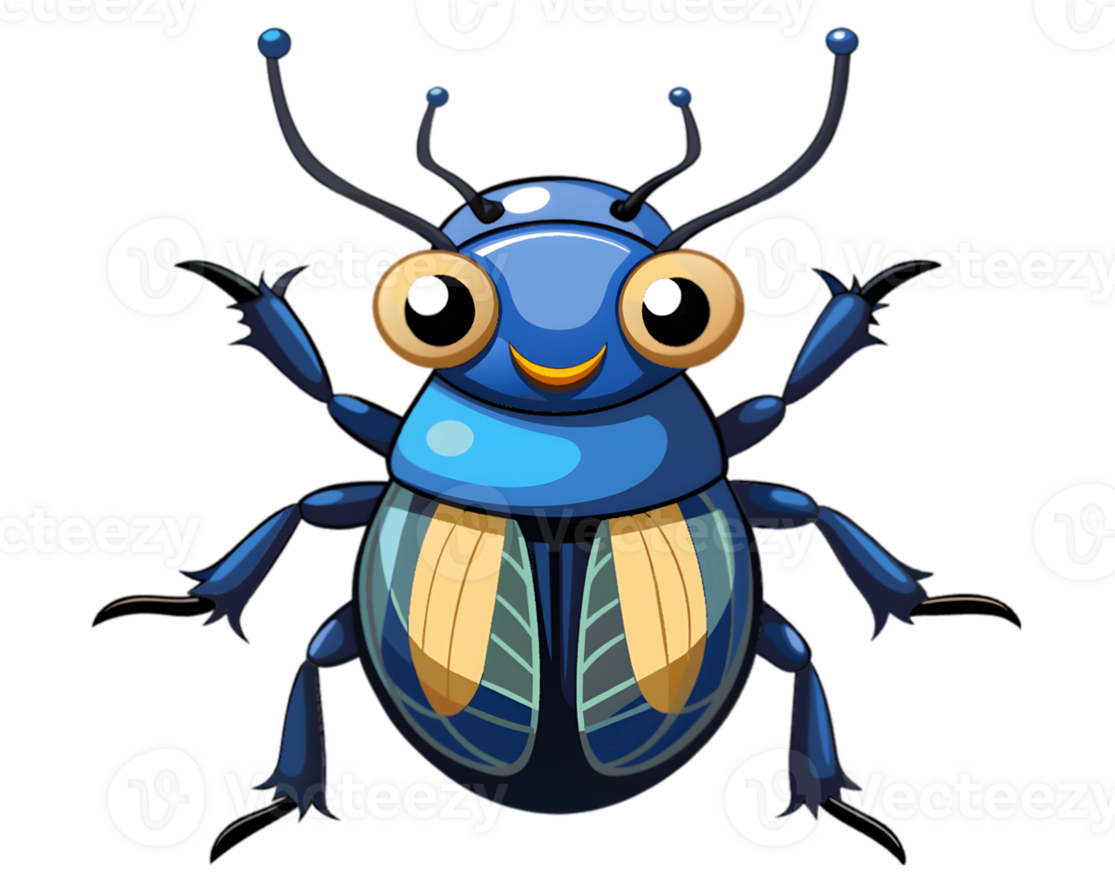 Cartoon Beetle Isolated on Transparent Background - Insect Illustration for Educational Use png