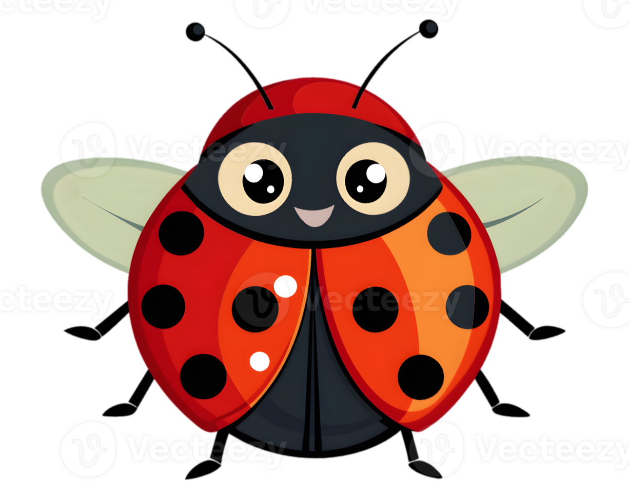 Cartoon Ladybug Isolated on Transparent Background - Cute and Colorful Insect Drawing png