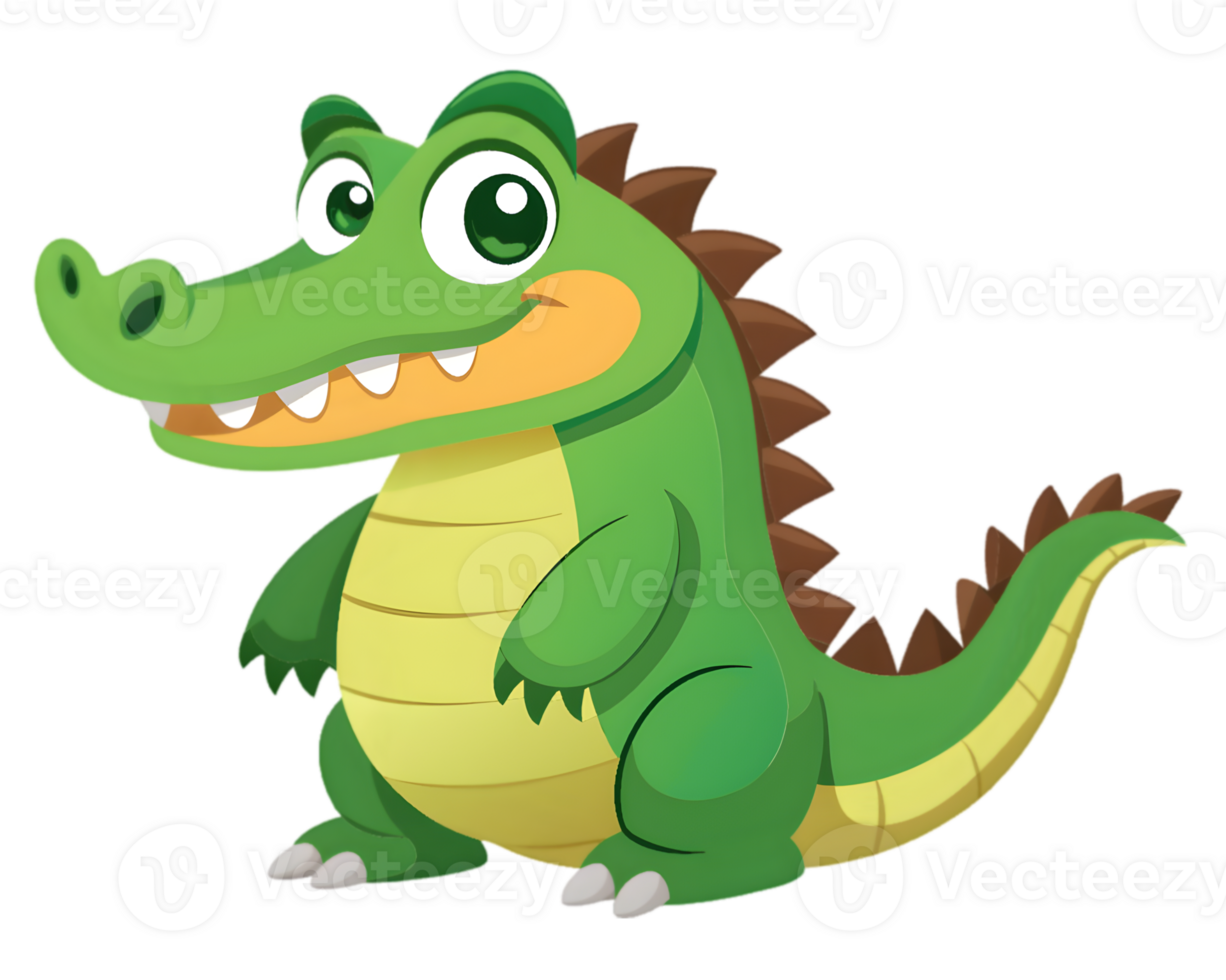 Cartoon Crocodile Isolated on Transparent Background - Powerful Reptile Drawing for Nature Enthusiasts png