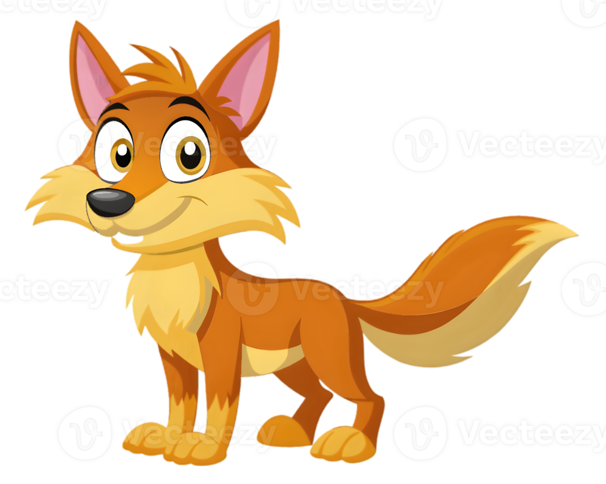 Cartoon Coyote Isolated on Transparent Background - Detailed and Wild North American Animal Illustration png