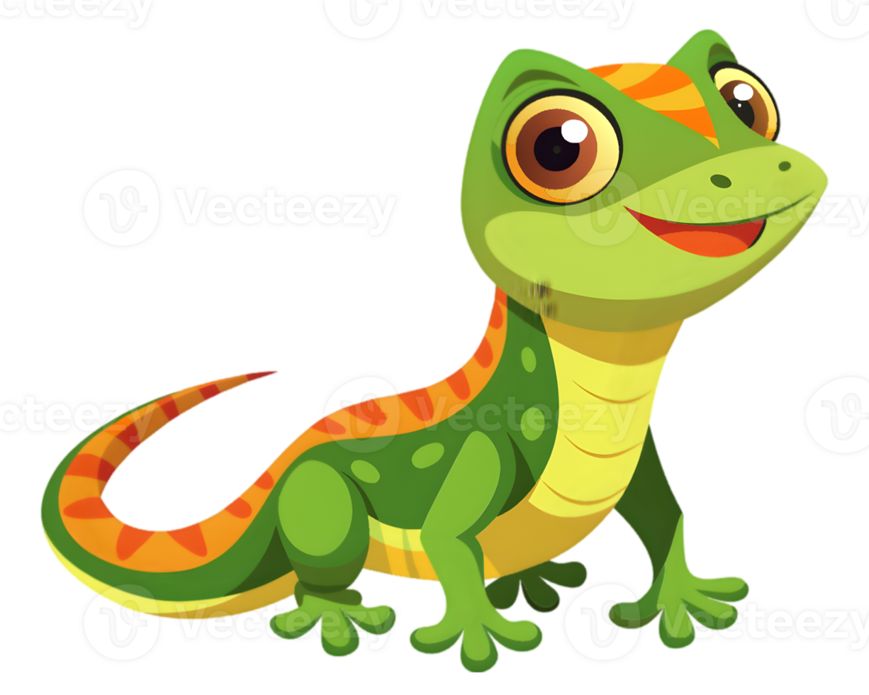 Cartoon Lizard Isolated on Transparent Background - Colorful and Unique Reptile Illustration png