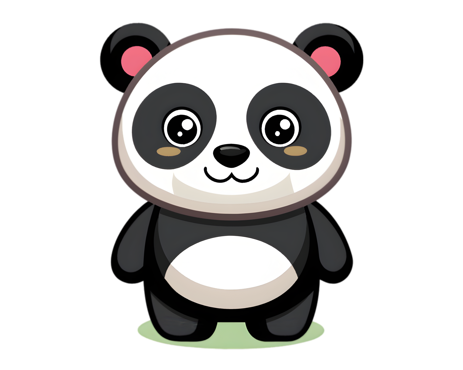 Cartoon Panda Bear Isolated on Transparent Background - Cute and ...