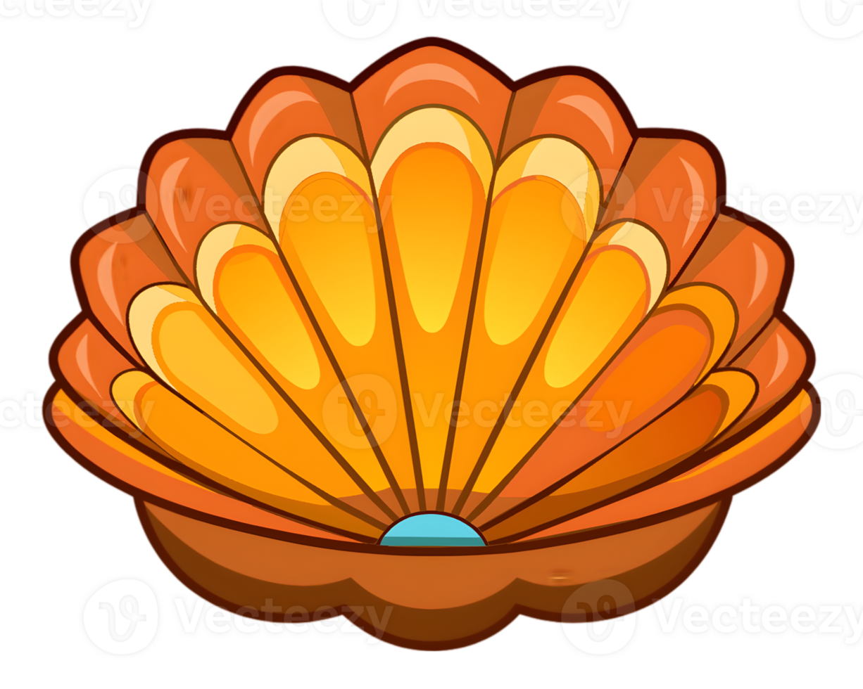 Cartoon Scallop Isolated on Transparent Background - Fun and Detailed Sea Creature Illustration png