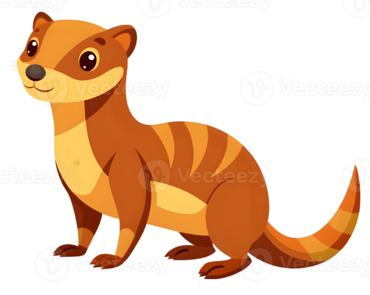 Cartoon Mongoose Isolated on Transparent Background - Cute and Fun Animal Drawing png