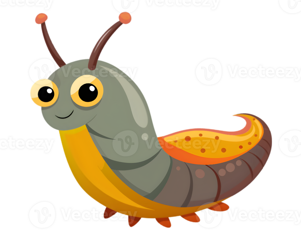 Cartoon Slug Isolated on Transparent Background - Detailed and Unique Insect Illustration png