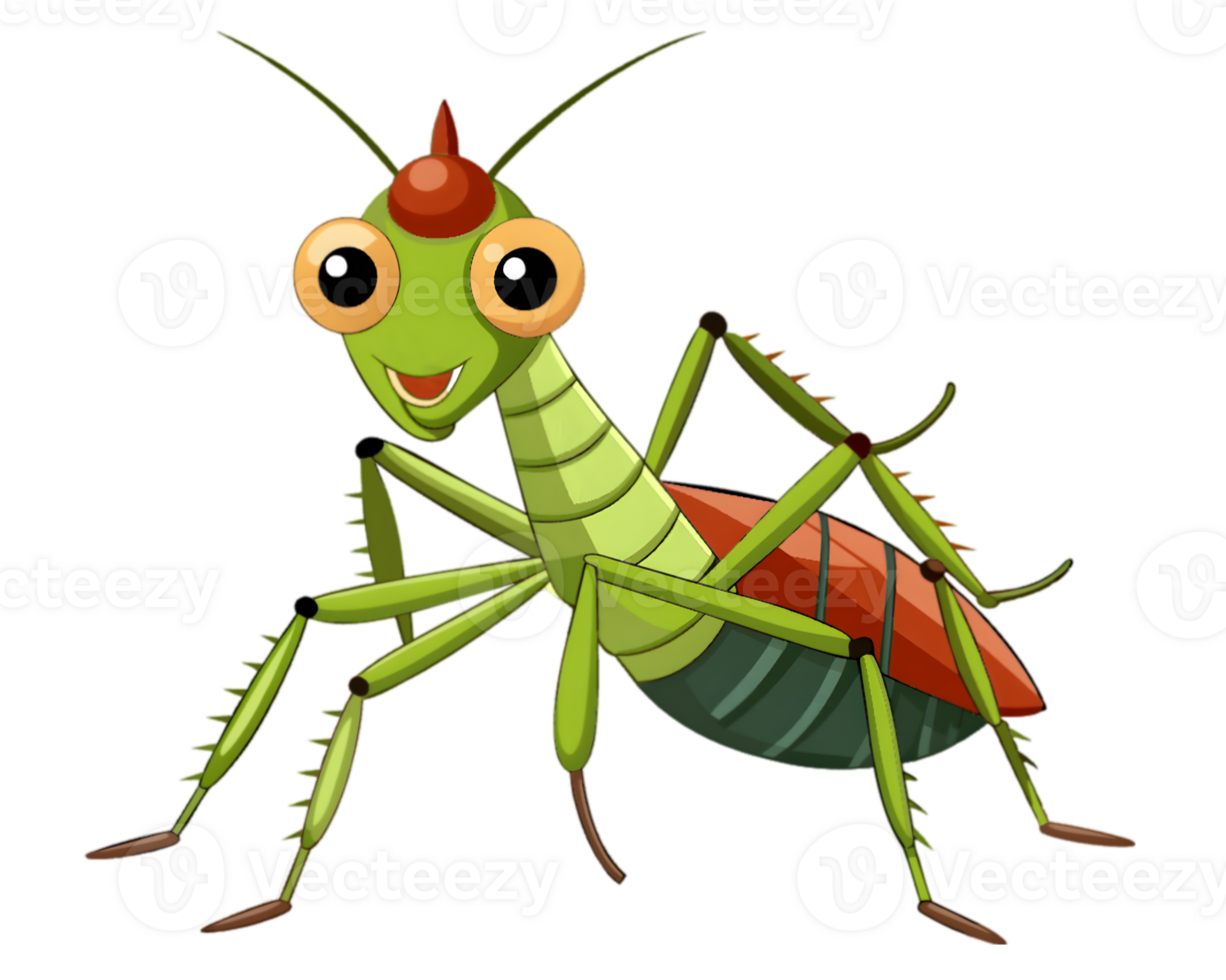Cartoon Stick Insect Isolated on Transparent Background - Unique and Detailed Insect Drawing png