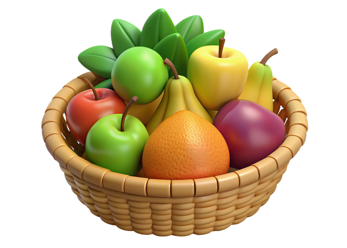Basket of Fruit 3d Image png