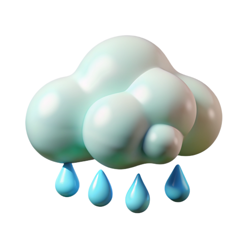 Clouds with Rain Drop 3d Render png