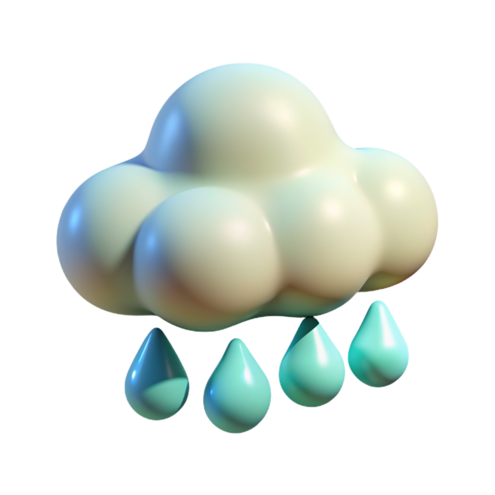 Clouds with Rain Drop 3d Graphic png