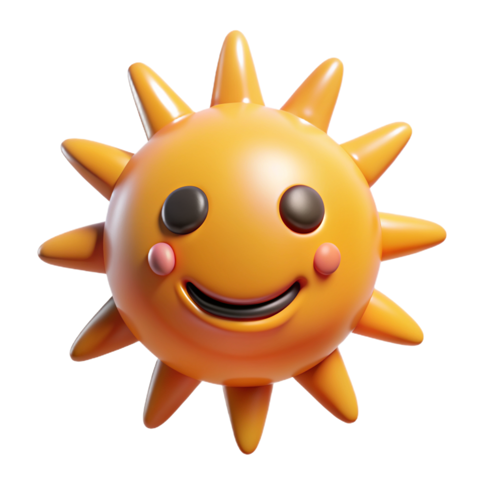 Happy Sun 3d Design png