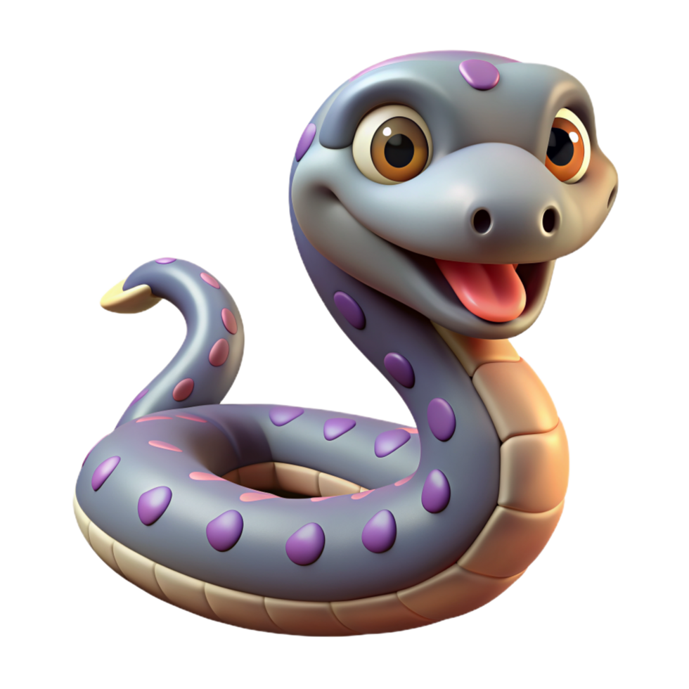 Cute Snake 3d Mascot png